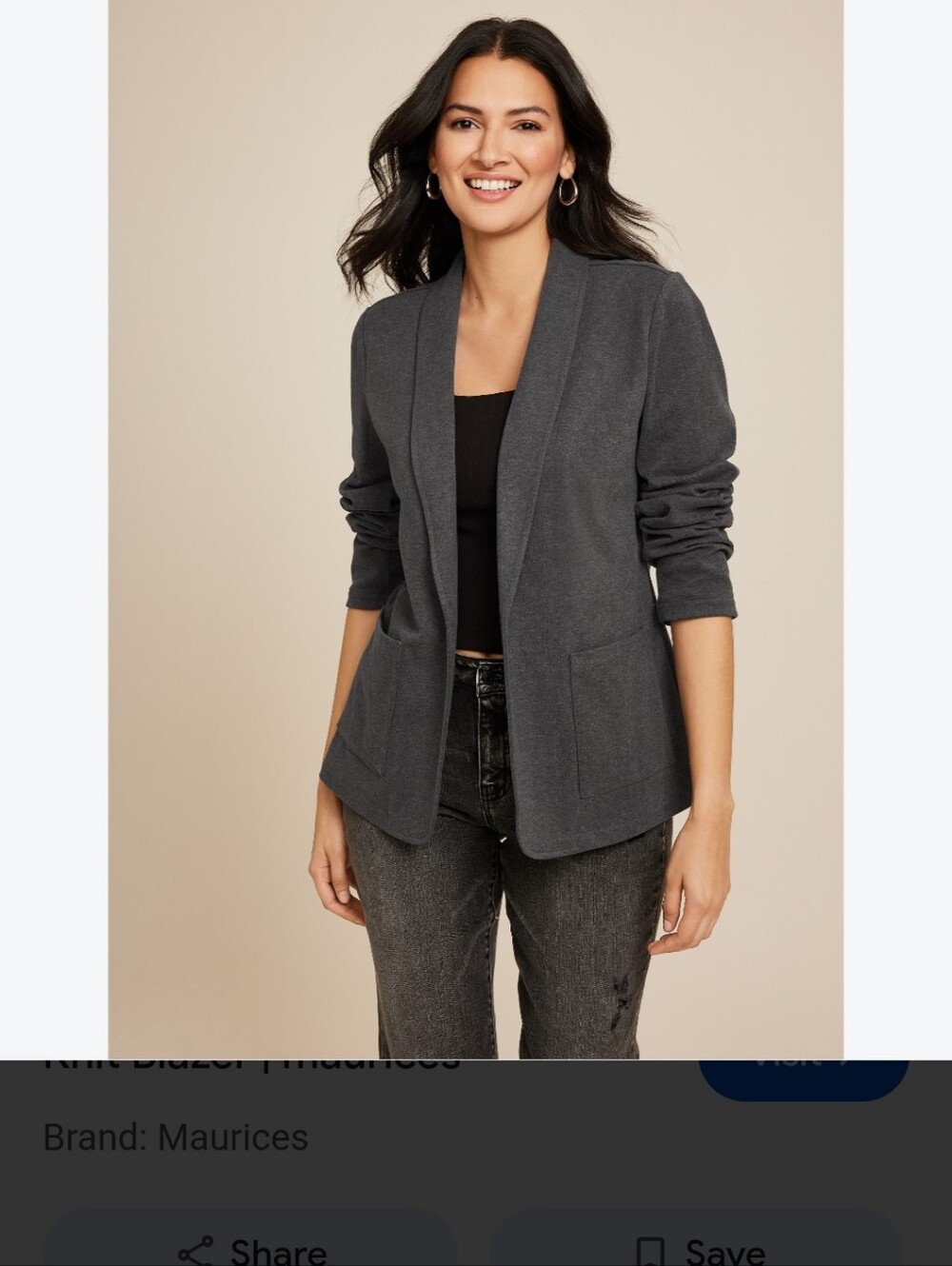 Maurices Gray Knit Blazer NWT